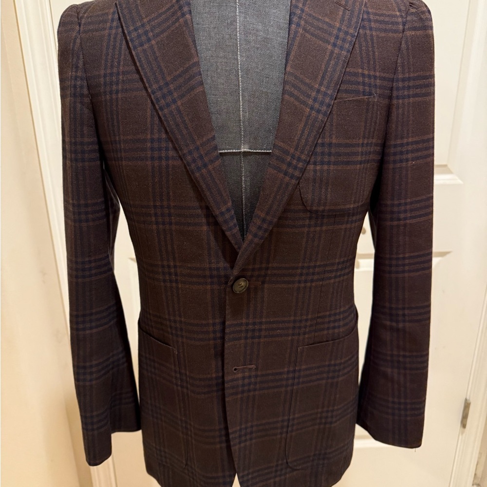 Suitsupply Brown/Navy Plaid Blazer